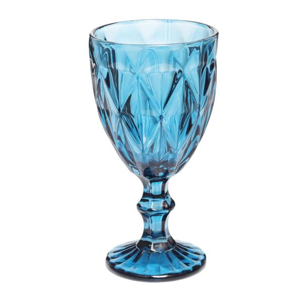 Imagem de Conjunto 24 Copos Taça Azul Diamante 300ml Para Agua Vinho