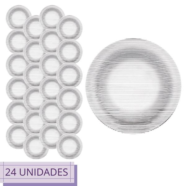 Imagem de Conjunto 24 Pratos Desenhado Diamante 22cm Duralex Fundo