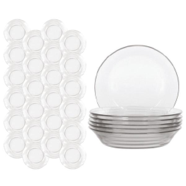 Conjunto 24 Pratos Temperado Liso Sopa 19,6cm Duralex Fundo - Nadir Figueiredo Imagem de Conjunto 24 Pratos Temperado Liso Sopa 19,6cm Duralex Fundo