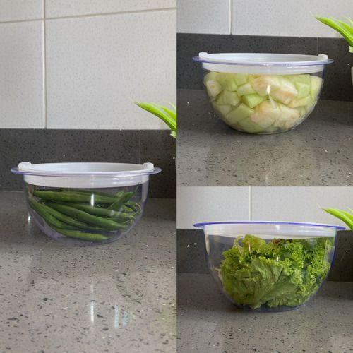 Conjunto 3 Bowl Grande Saladeiro com tampa Tigela Hermetico Acrilico - Injeplastec Imagem de Conjunto 3 Bowl Grande Saladeiro com tampa Tigela Hermetico Acrilico