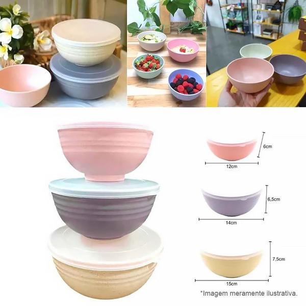 Imagem de Conjunto 3 Bowls em Bambu e PP Lines Sortido 2430 - Lyor