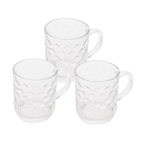 Imagem de Conjunto 3 Canecas de Café de Vidro Diamond 250ml - Lyor