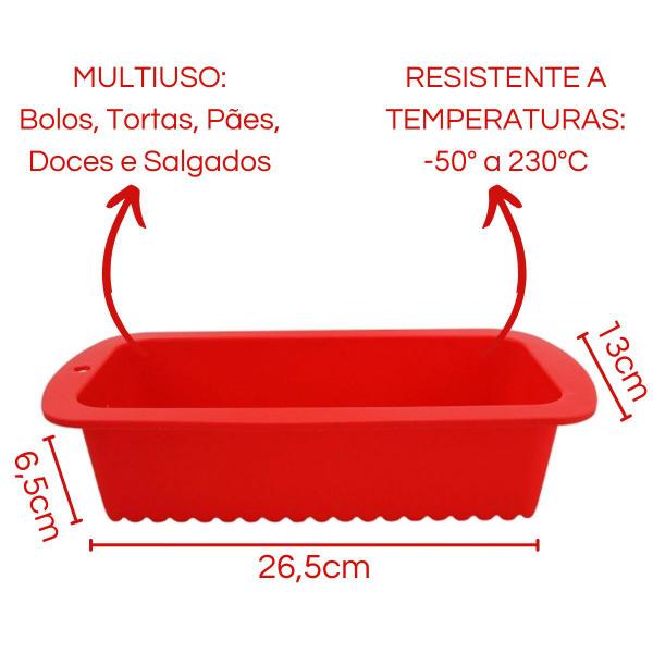 Imagem de Conjunto 3 Formas de Silicone Vazada para Bolo Vermelho 21cm