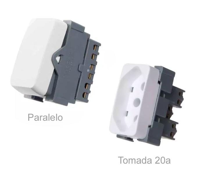 Imagem de Conjunto 3 Interruptor Paralelo + Tomada 20A Margirius B3