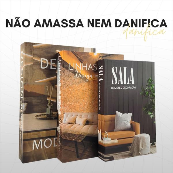 Imagem de Conjunto 3 Livros Falsos Decorativos Porta Objetos Fake DESIGN