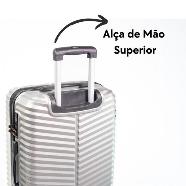 Imagem de Conjunto 3 malas de viagem tamanho p m g abs cor verde