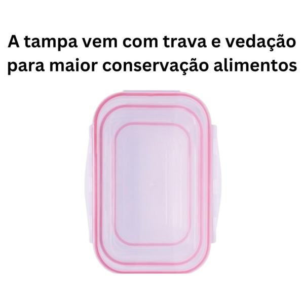 Conjunto 3 Marmitas para Freezer e Micro-ondas Potes Plástico Trava e Alta Vedação 500 ML/1L/1,5L - LP House Imagem de Conjunto 3 Marmitas para Freezer e Micro-ondas Potes Plástico Trava e Alta Vedação 500 ML/1L/1,5L