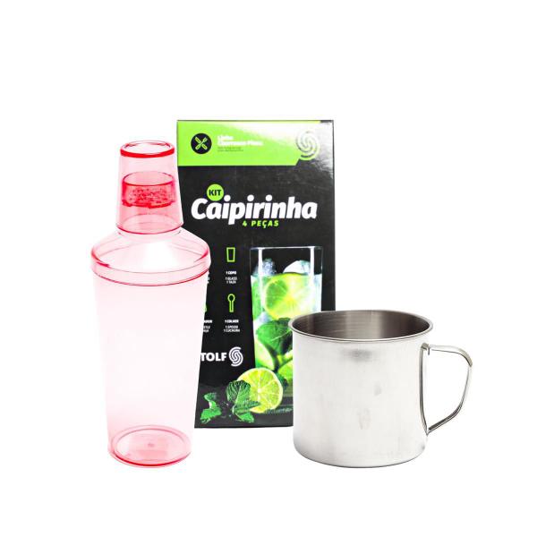 Imagem de Conjunto 3 Pc Com Kit Caipirinha Caneca Inox E Coqueteleira 