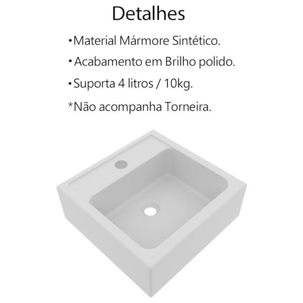 Imagem de Conjunto 3 Peças Para Banheiro Amendoa Marmore Branco BN3630X13X14 Tecno Mobili