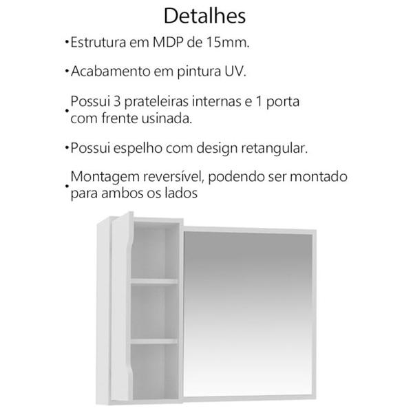 Imagem de Conjunto 3 Peças Para Banheiro BN3600X44X45 Branco Tecno Mobili