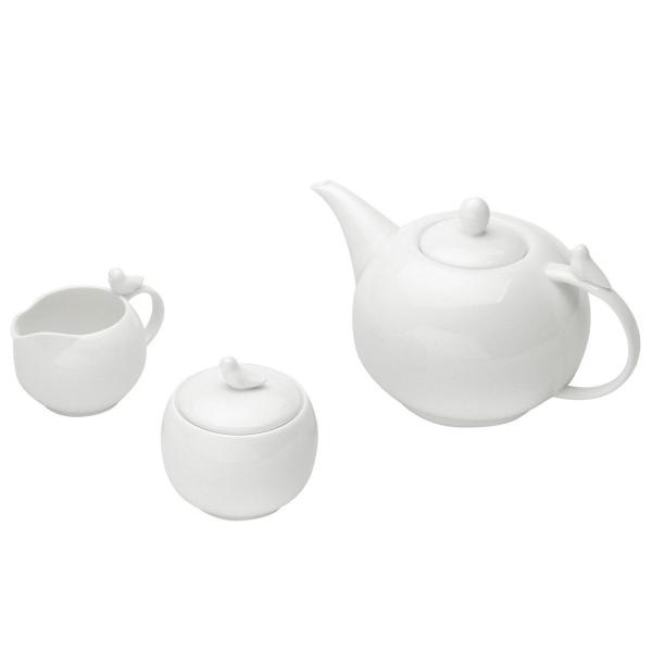 Imagem de Conjunto 3 Peças Porcelana p/ Café Chá Birds Branco - Wolff