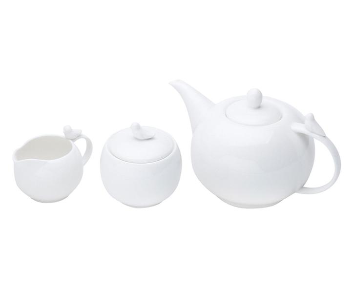 Imagem de Conjunto 3 Peças Porcelana p/ Café Chá Birds Branco - Wolff