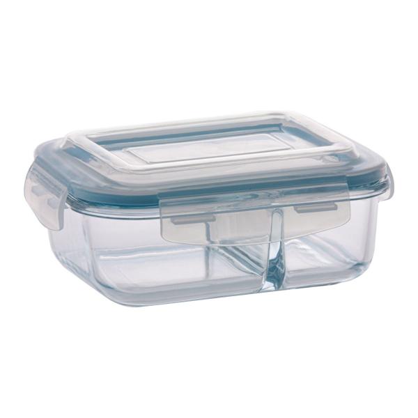 Conjunto 3 Potes c/ Divisória Vidro Hermético 1040 ml - PRATICASA Imagem de Conjunto 3 Potes c/ Divisória Vidro Hermético 1040 ml