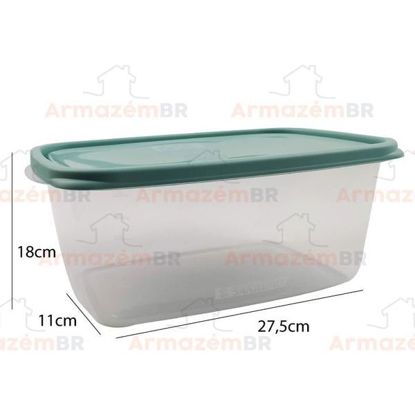 Imagem de Conjunto 3 Potes Hermético Plástico Alimentos Mantimentos Geladeira - 190/6C Sanremo