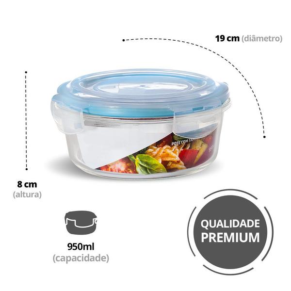 Imagem de Conjunto 3 Potes Herméticos Mantimentos 400ml 620ml 950ml