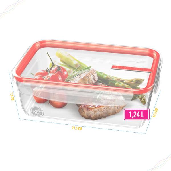 Imagem de Conjunto 3 Potes Plástico Marmita Salada Freezer Micro Hermético Sanremo