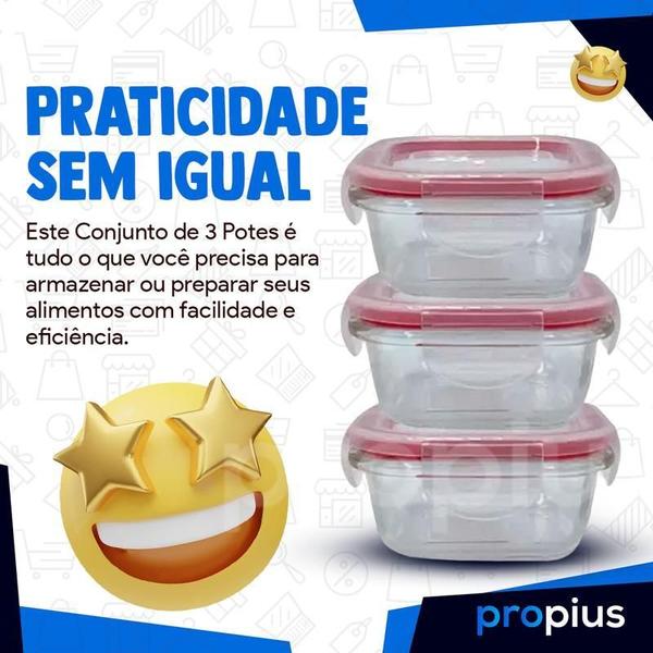 Conjunto 3 Potes Vidro 170Ml Mantimentos Empilhável Conserva - Wincy Imagem de Conjunto 3 Potes Vidro 170Ml Mantimentos Empilhável Conserva