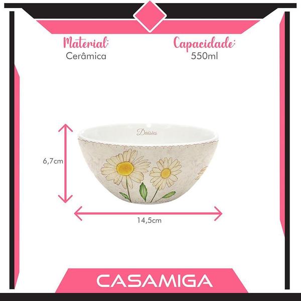 Imagem de Conjunto 4 Bowl Tigela Cerâmica 550Ml Lovely Garden