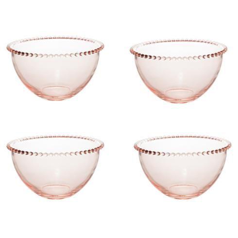 Imagem de Conjunto 4 bowls cristal de chumbo pearl rosa 13x8cm wolff