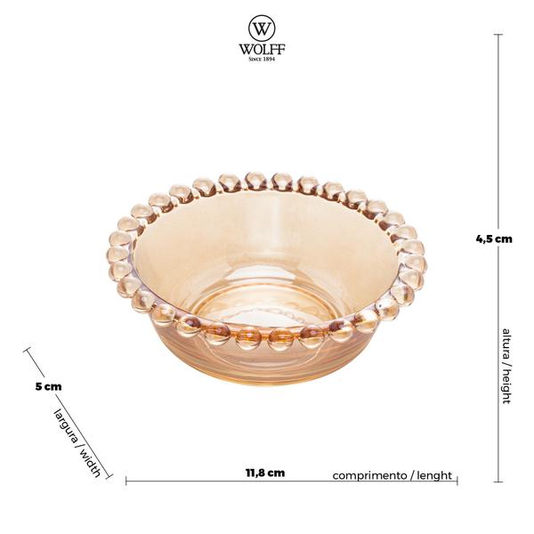 Imagem de Conjunto 4 Bowls Cristal Pearl Âmbar 12X4Cm - Wolff