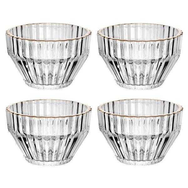 Imagem de Conjunto 4 Bowls de Cristal com Fio de Ouro Imperatriz 11x6,5cm 20848 - Wolff