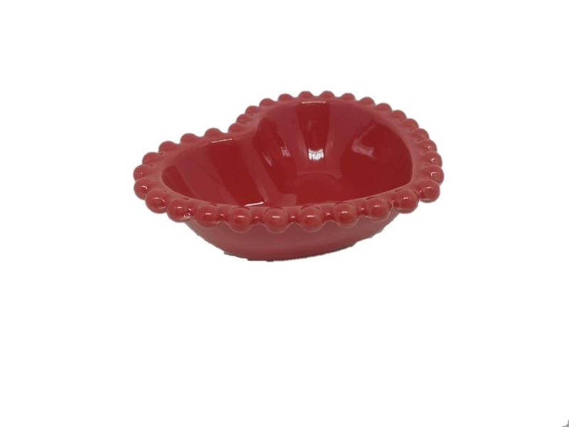 Imagem de Conjunto 4 Bowls Porcelana coração Beads Vermelho 13cm