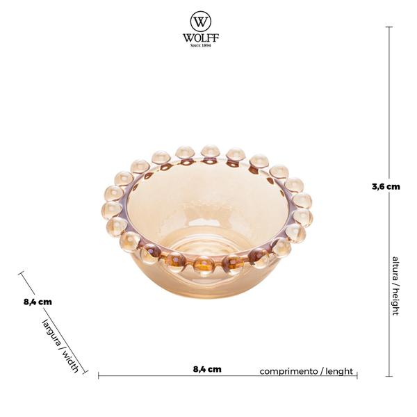 Imagem de Conjunto 4 Bowls Wolff Cristal Pearl Âmbar 9X4Cm