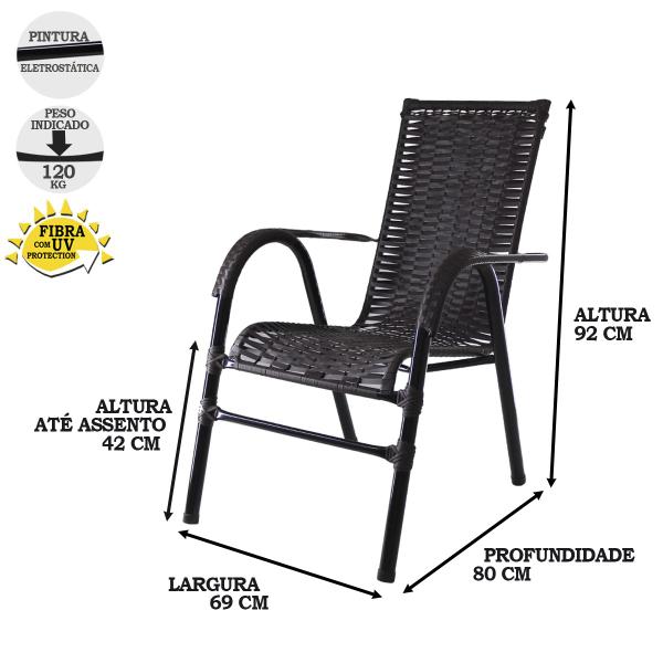 Imagem de Conjunto 4 Cadeiras Bela, Artesanal, para área, varanda, edícula, fibra sintética - PANERO TABACO 04