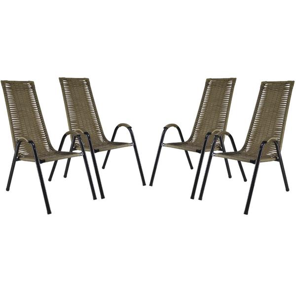 Imagem de Conjunto 4 Cadeiras Canadá, Artesanal, para Área, Varanda, Edícula, Fibra cor Pequi - PANERO 07