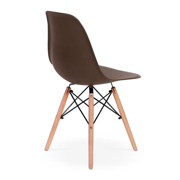 Imagem de Conjunto 4 Cadeiras Charles Eames Eiffel Wood Base Madeira - Marrom