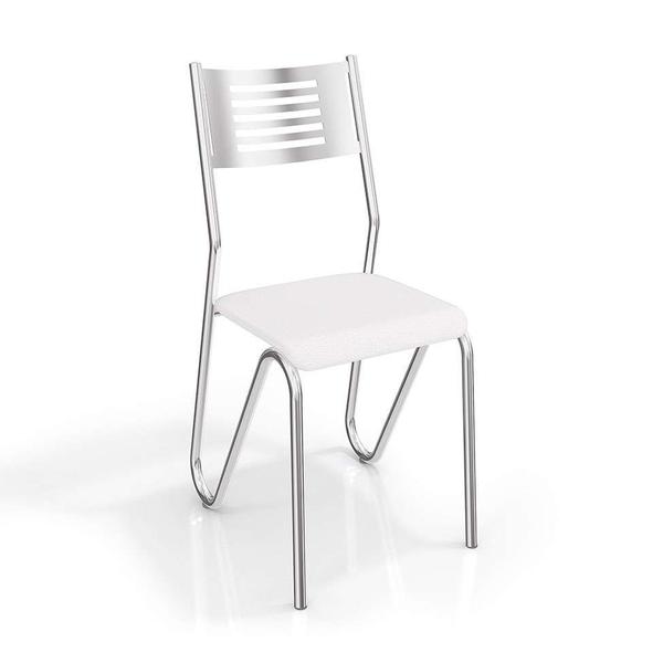 Imagem de Conjunto 4 Cadeiras Nápolis Cromada Branco