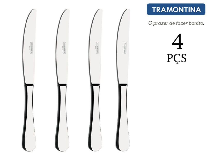 Imagem de Conjunto 4 Facas para Sobremesa Classic Tramontina Talheres em Aço Inox Pesado - 63928/860