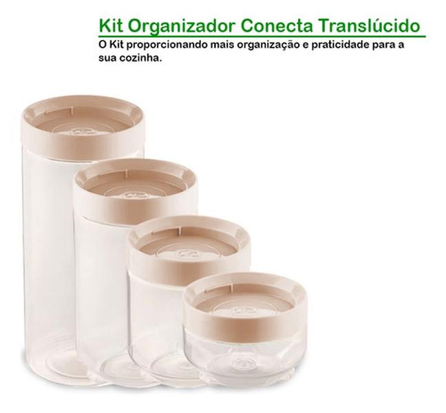 Imagem de Conjunto 4 Pçs Pote Moderno Organizadores Conecta Empilhável