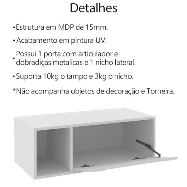 Imagem de Conjunto 4 Peças Para Banheiro BN3600X43X44X45 Branco Tecno Mobili