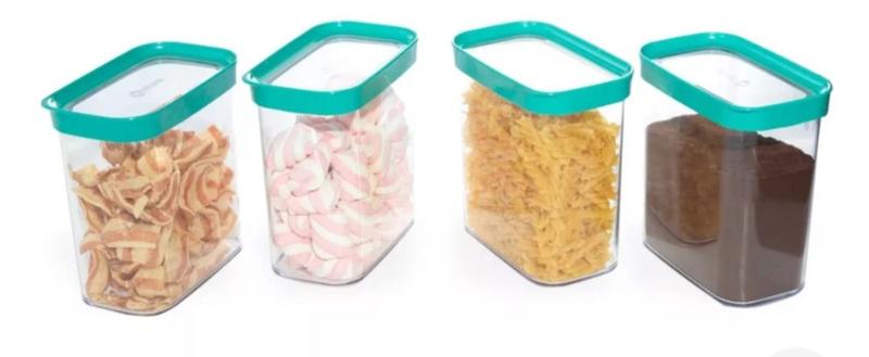 Conjunto 4 Potes Herméticos De 1500ml - Helsim Imagem de Conjunto 4 Potes Herméticos De 1500ml