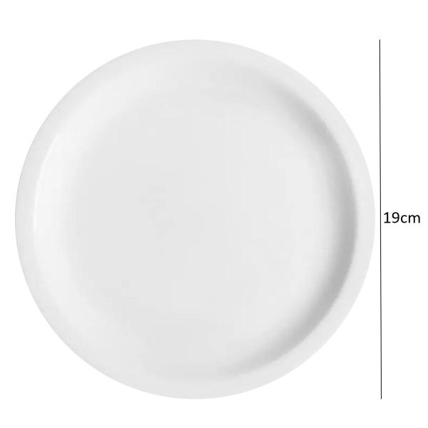 Imagem de Conjunto 4 Pratos de Sobremesa em Porcelana 19cm Classe Única Iguaçu Germer Branco