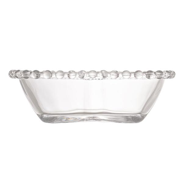 Imagem de Conjunto 4 Pratos Pires Pequeno De Cristal Coração 12cm + 4 Bowls Tigela Coração