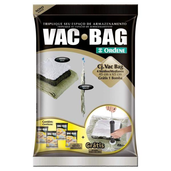 Imagem de Conjunto 4 Sacos a Vácuo Vac Bag Médio + Bomba Ordene