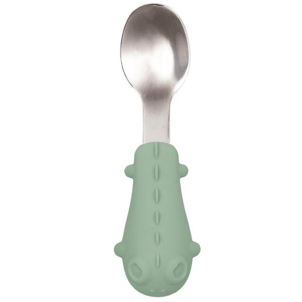 Imagem de Conjunto 4 Talheres Infantil De Bambu Silicone Inox Introdução Alimentar Buba