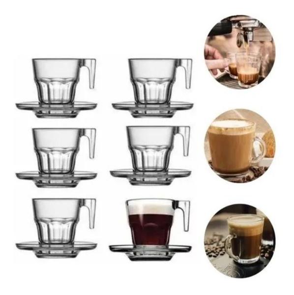 Imagem de Conjunto 4 Xicaras Com Pires Sidney Café Expresso Chá 70ml