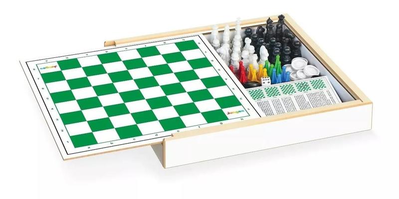 Imagem de Conjunto 4x1 Jogos Tabuleiro Xadrez Damas Trilha Ludo 718