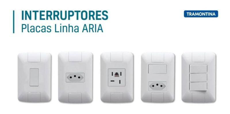 Imagem de Conjunto 4x2 1 Interruptor Tramontina Aria 6a 250v Branco