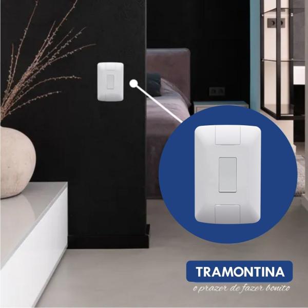 Imagem de Conjunto 4x2 1 Interruptor Tramontina Aria 6a 250v Branco