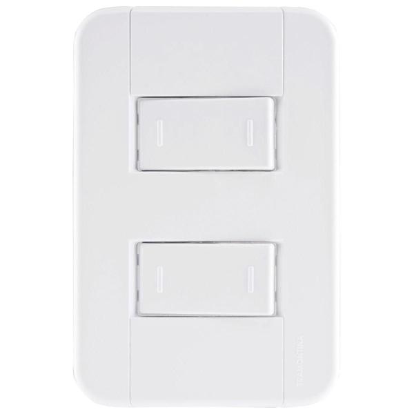 Imagem de Conjunto 4X2 2 Interruptores Paralelos 10A/250V Branco