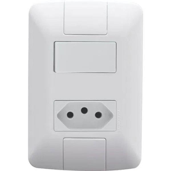 Imagem de Conjunto 4x2 Com 1 Interruptor Simples E 1 Tomada 2p+T 10a Tramontina Aria