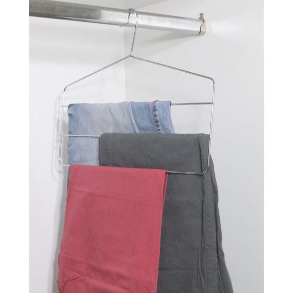 Imagem de Conjunto 5 Cabides Para Camisetas E 5 Cabides Para Calças Com 3 Seções Passerini