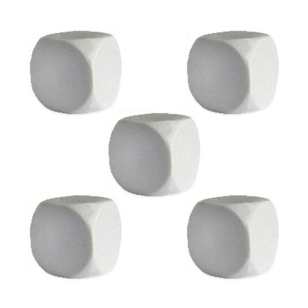 Imagem de Conjunto 5 dados D6 Branco Plastico Liso 16mm Ludens Spirit CUB16BRPL