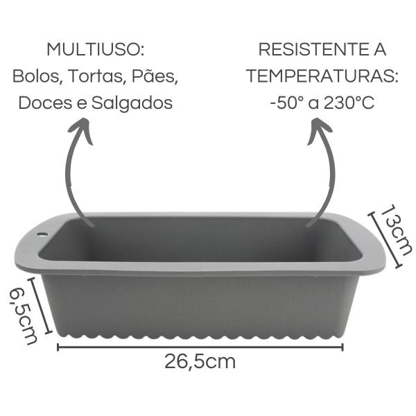 Imagem de Conjunto 5 Formas de Silicone Vazada para Bolo Cinza 21cm