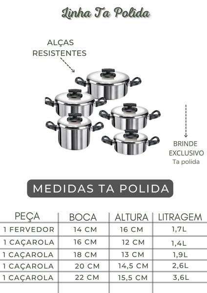 Imagem de Conjunto 5 Panelas Grandes Aluminio Grosso