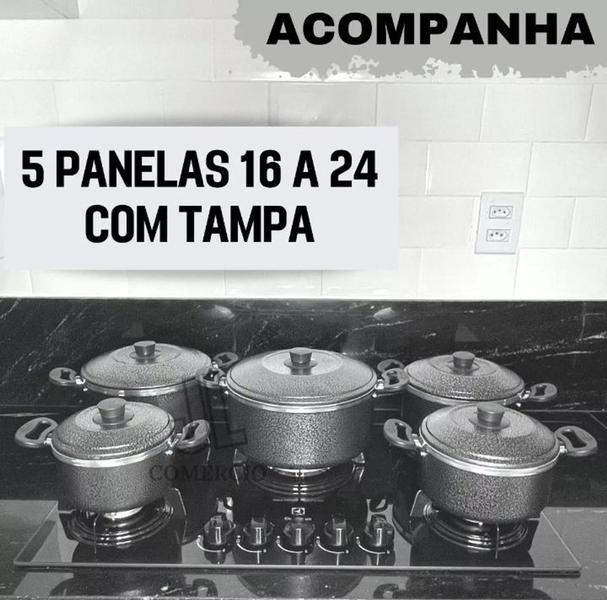 Imagem de Conjunto 5 peças de panelas caçarola design moderno útil